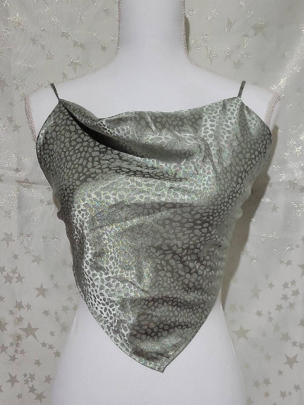 Hips Y2K Vintage Women's M Hankerchief Mint Green Top